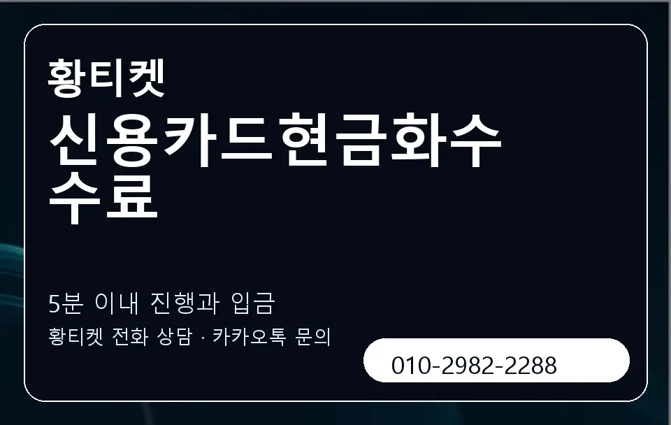 신용카드현금화수수료 황티켓 캐러셀 6