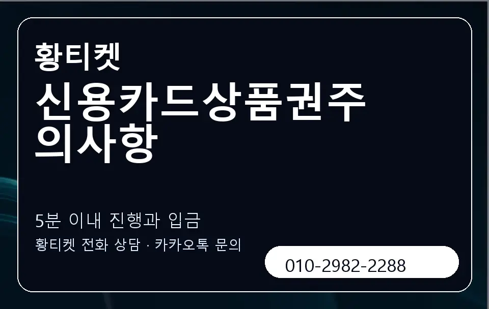신용카드상품권주의사항 황티켓 캐러셀 6