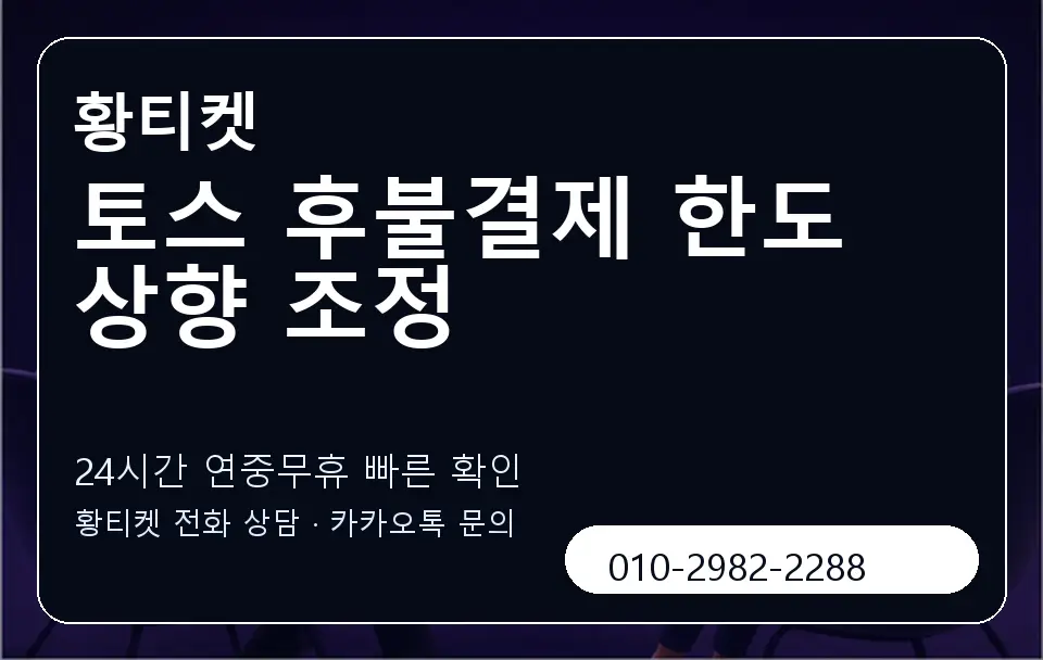 토스 후불결제 한도 상향 조정 황티켓 캐러셀 2