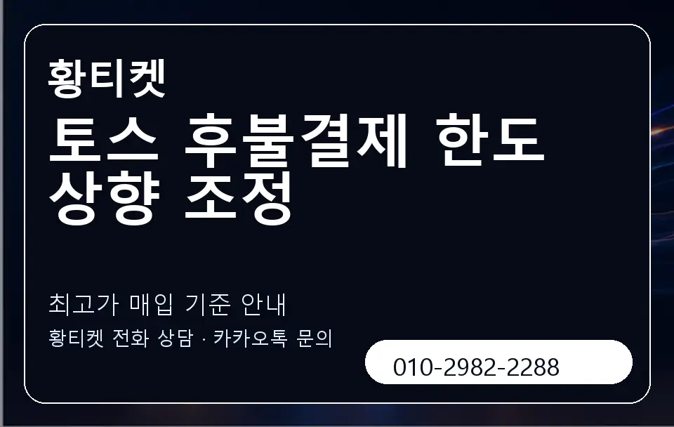 토스 후불결제 한도 상향 조정 황티켓 캐러셀 3