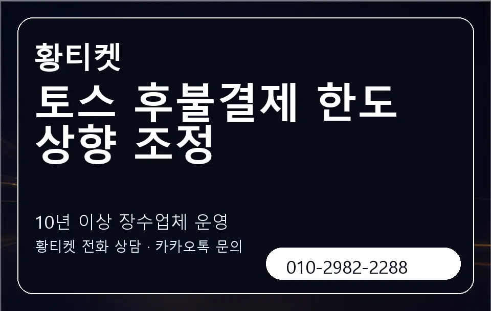 토스 후불결제 한도 상향 조정 황티켓 캐러셀 5