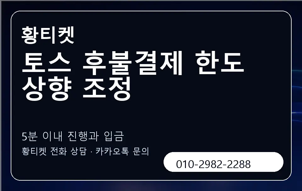 토스 후불결제 한도 상향 조정 황티켓 캐러셀 6