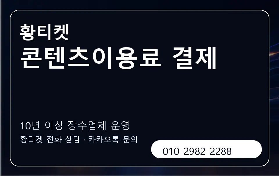 콘텐츠이용료 결제 황티켓 캐러셀 5
