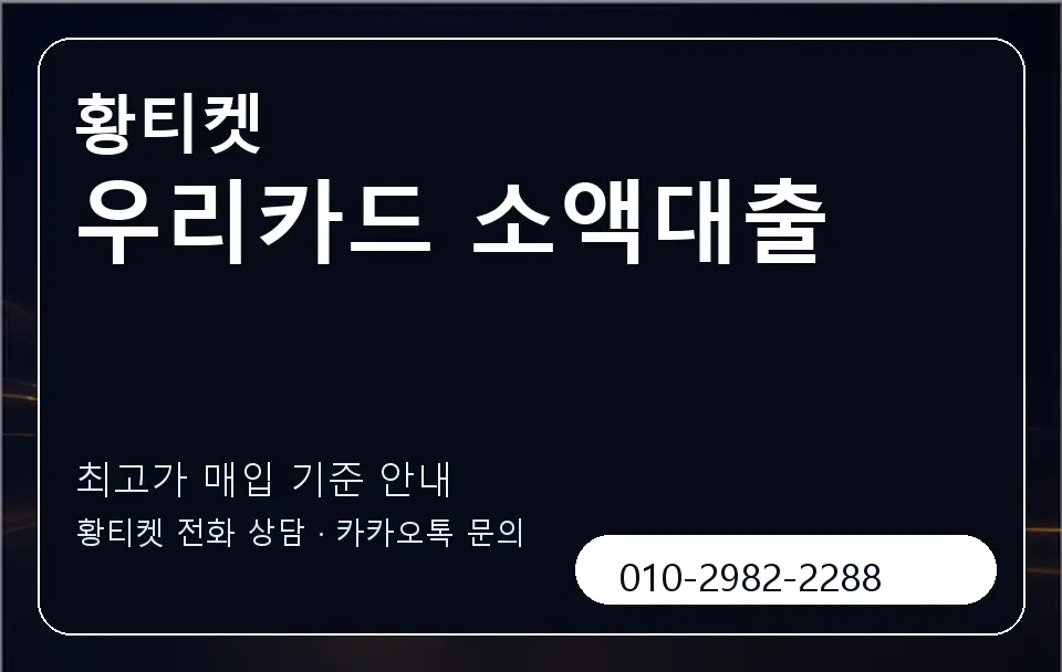 우리카드 소액대출 황티켓 캐러셀 3