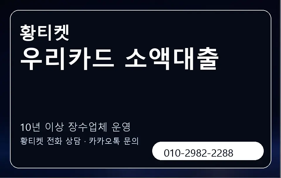 우리카드 소액대출 황티켓 캐러셀 5