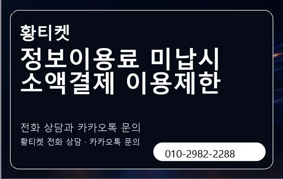 정보이용료 미납시 소액결제 이용제한 황티켓 캐러셀 1