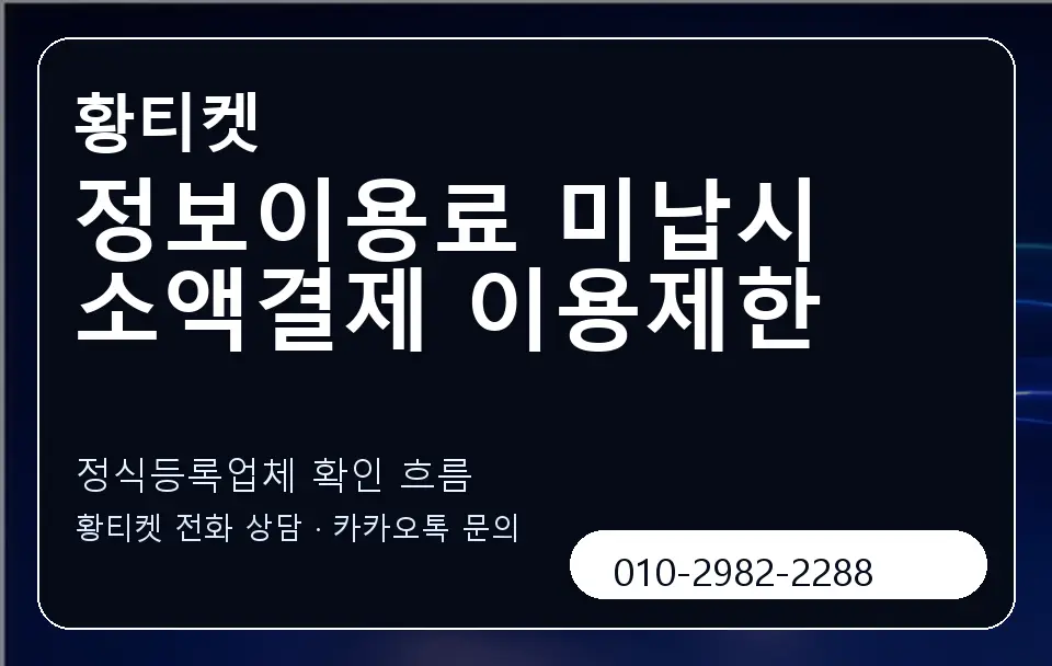 정보이용료 미납시 소액결제 이용제한 황티켓 캐러셀 4