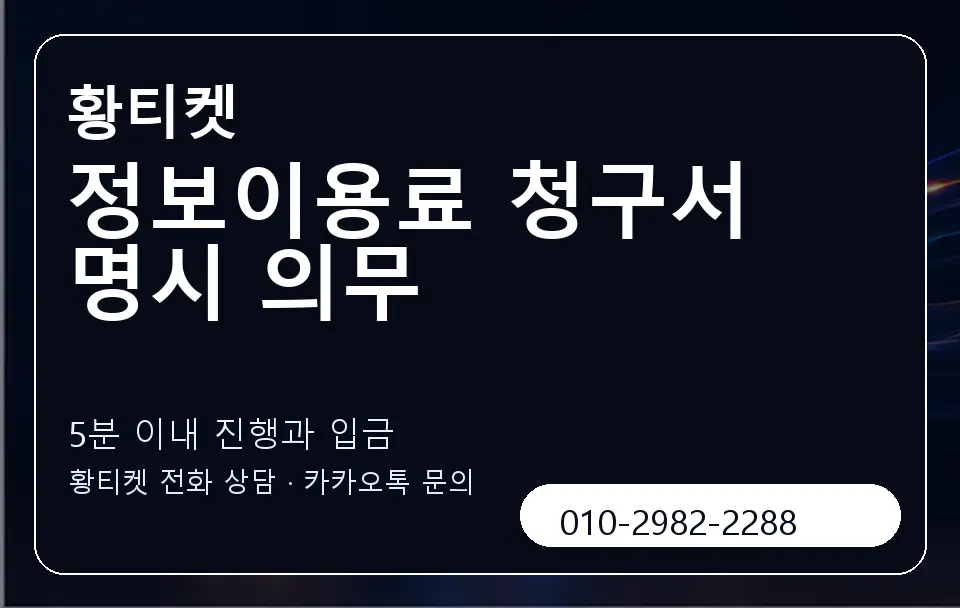 정보이용료 청구서 명시 의무 황티켓 캐러셀 6
