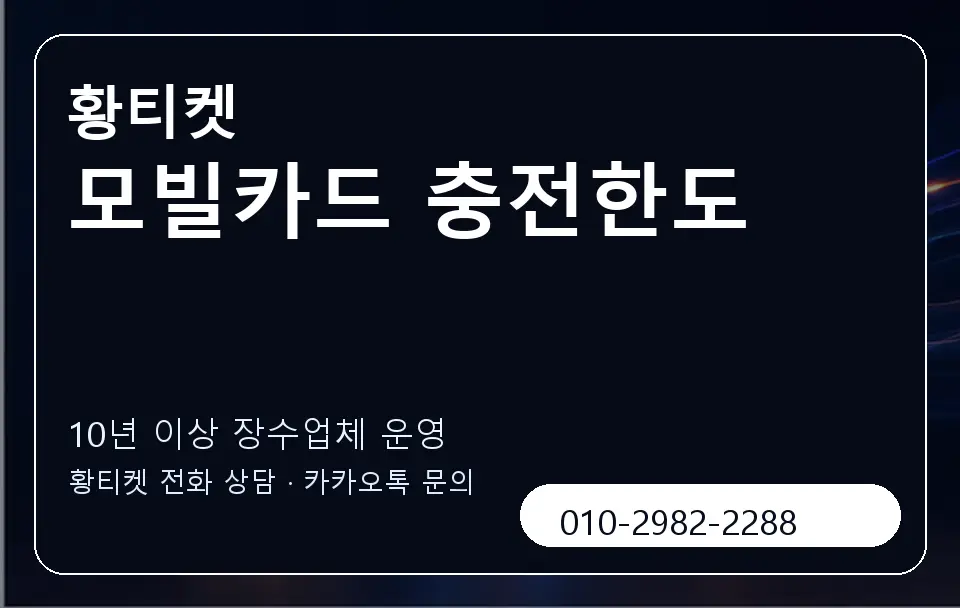 모빌카드 충전한도 황티켓 캐러셀 5