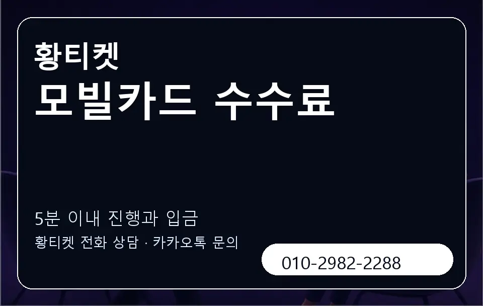 모빌카드 수수료 황티켓 캐러셀 6
