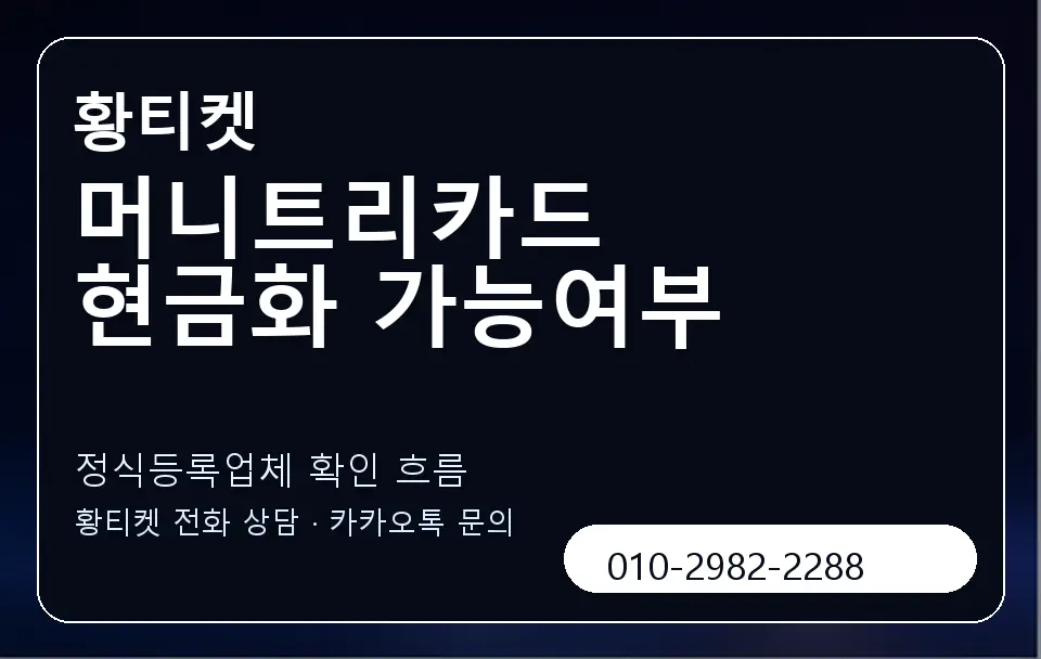 머니트리카드 현금화 가능여부 황티켓 캐러셀 4