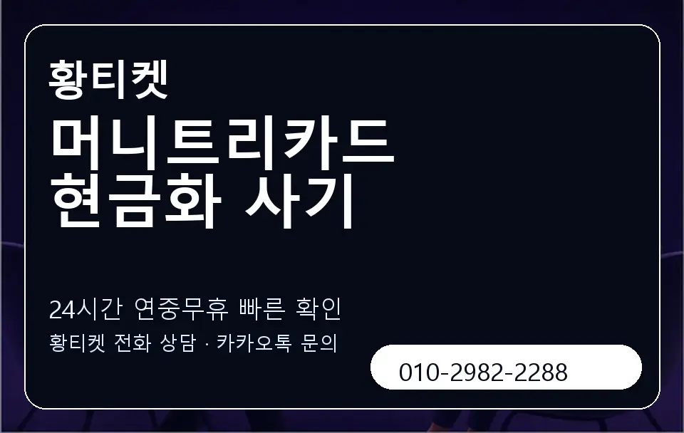 머니트리카드 현금화 사기 황티켓 캐러셀 2