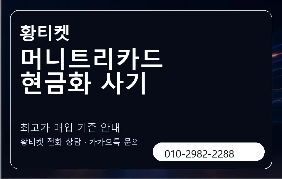 머니트리카드 현금화 사기 황티켓 캐러셀 3