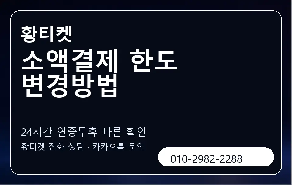 소액결제 한도 변경방법 황티켓 캐러셀 2