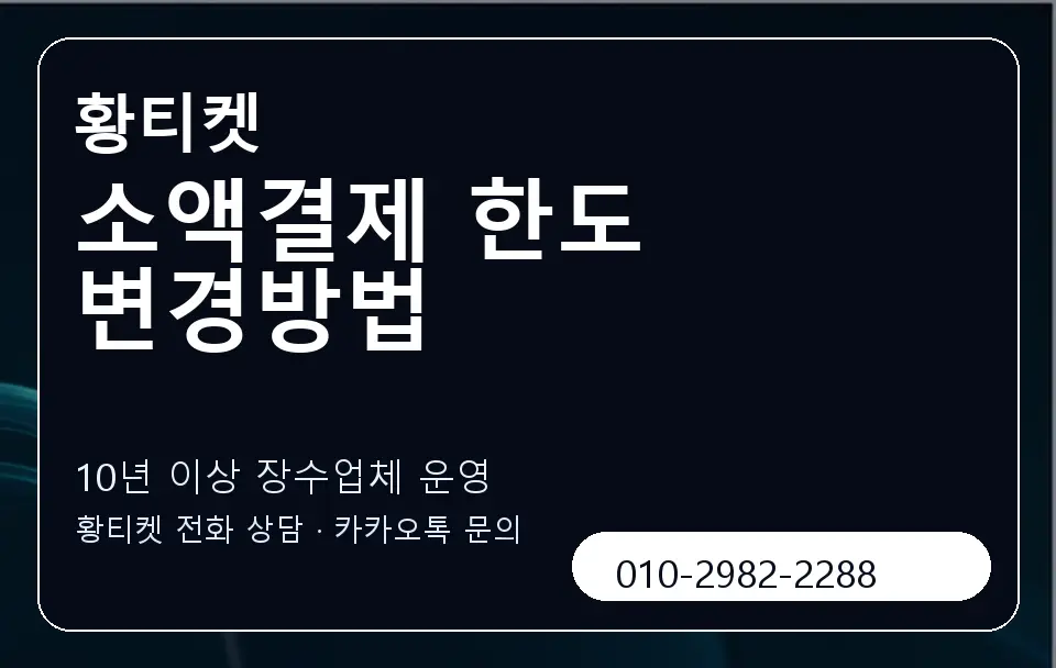 소액결제 한도 변경방법 황티켓 캐러셀 5