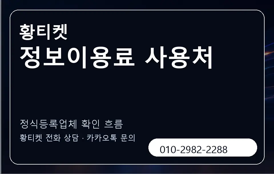 정보이용료 사용처 황티켓 캐러셀 4