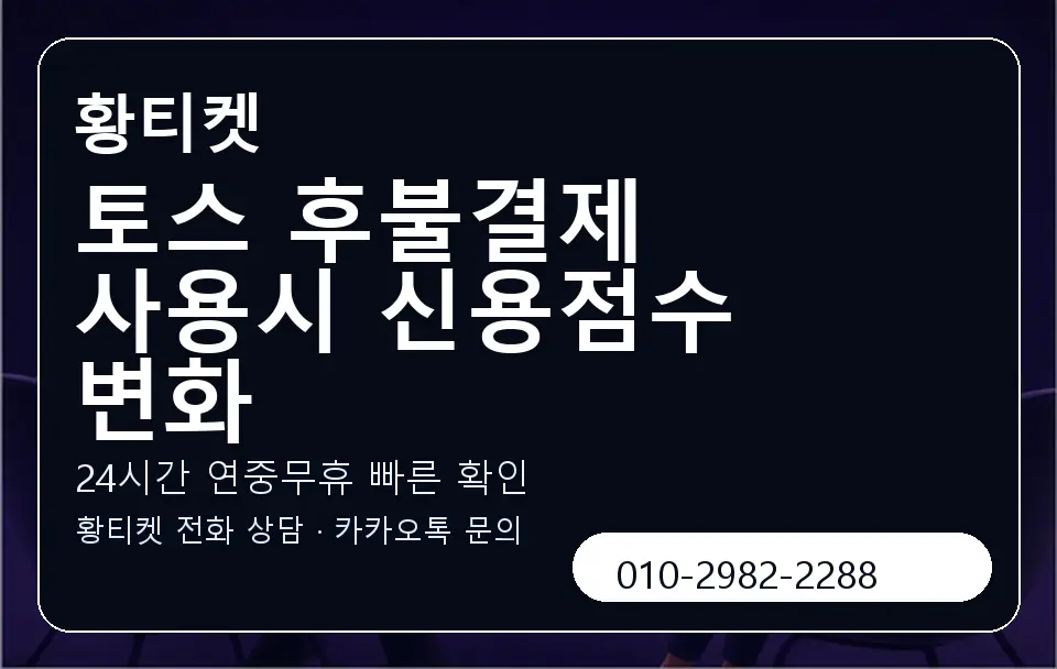 토스 후불결제 사용시 신용점수 변화 황티켓 캐러셀 2
