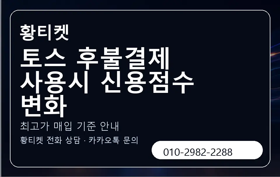 토스 후불결제 사용시 신용점수 변화 황티켓 캐러셀 3