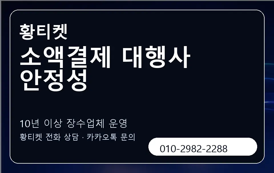 소액결제 대행사 안정성 황티켓 캐러셀 5