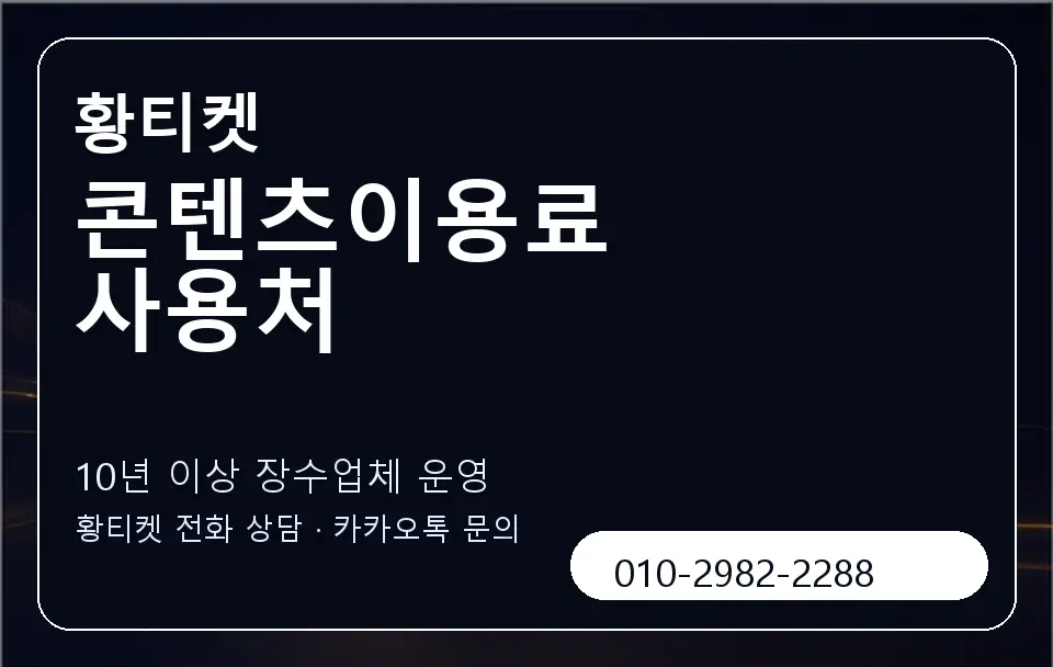 콘텐츠이용료 사용처 황티켓 캐러셀 5