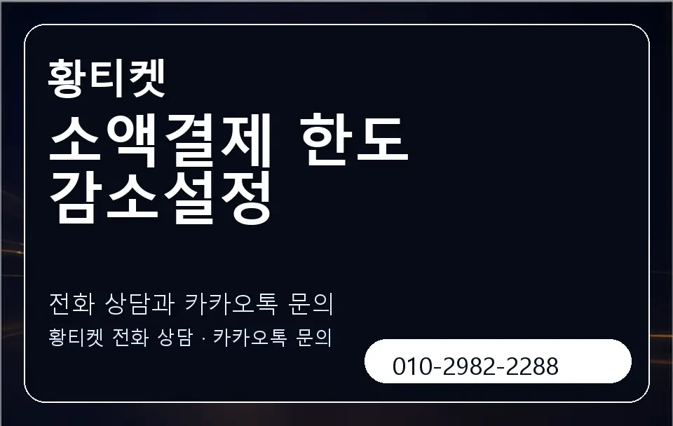 소액결제 한도 감소설정 황티켓 캐러셀 1
