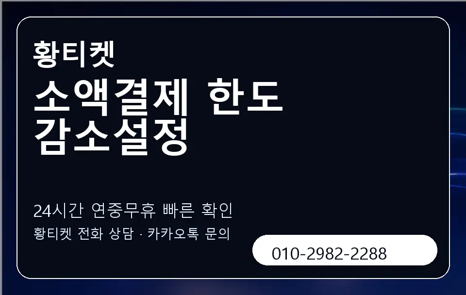 소액결제 한도 감소설정 황티켓 캐러셀 2