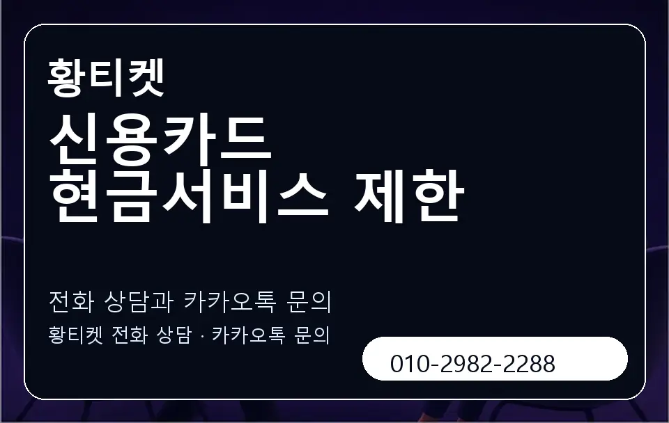 신용카드 현금서비스 제한 황티켓 캐러셀 1