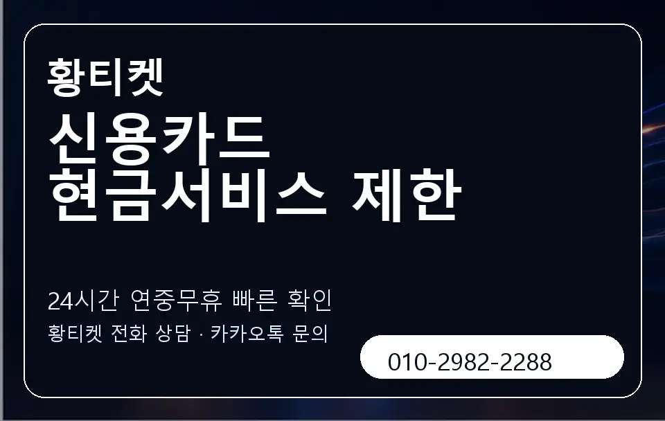 신용카드 현금서비스 제한 황티켓 캐러셀 2