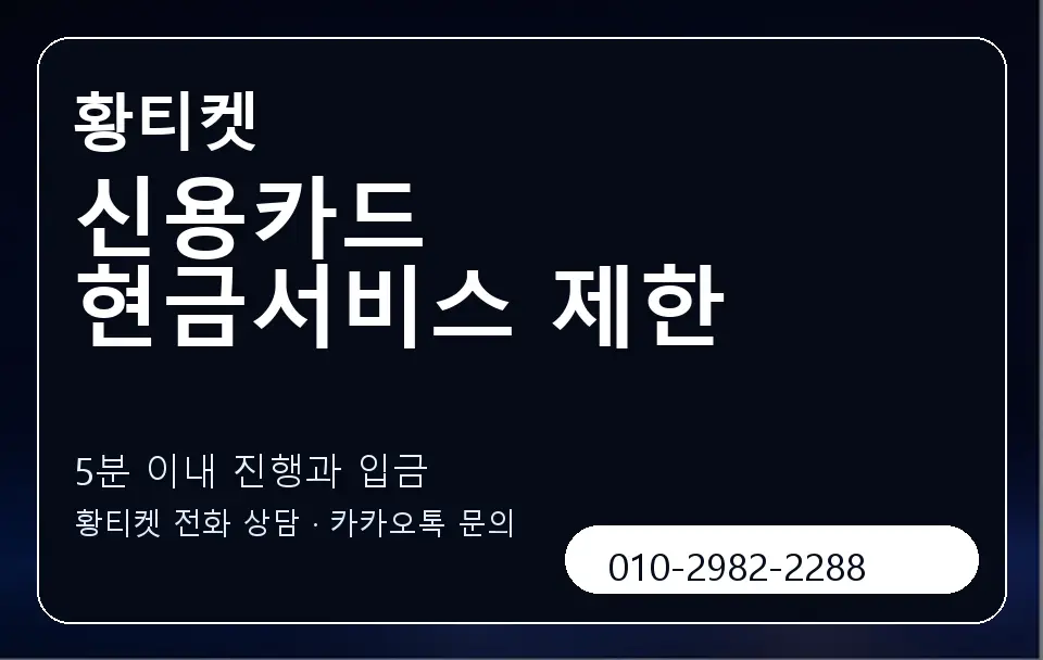 신용카드 현금서비스 제한 황티켓 캐러셀 6