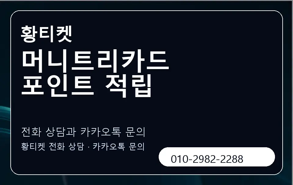 머니트리카드 포인트 적립 황티켓 캐러셀 1