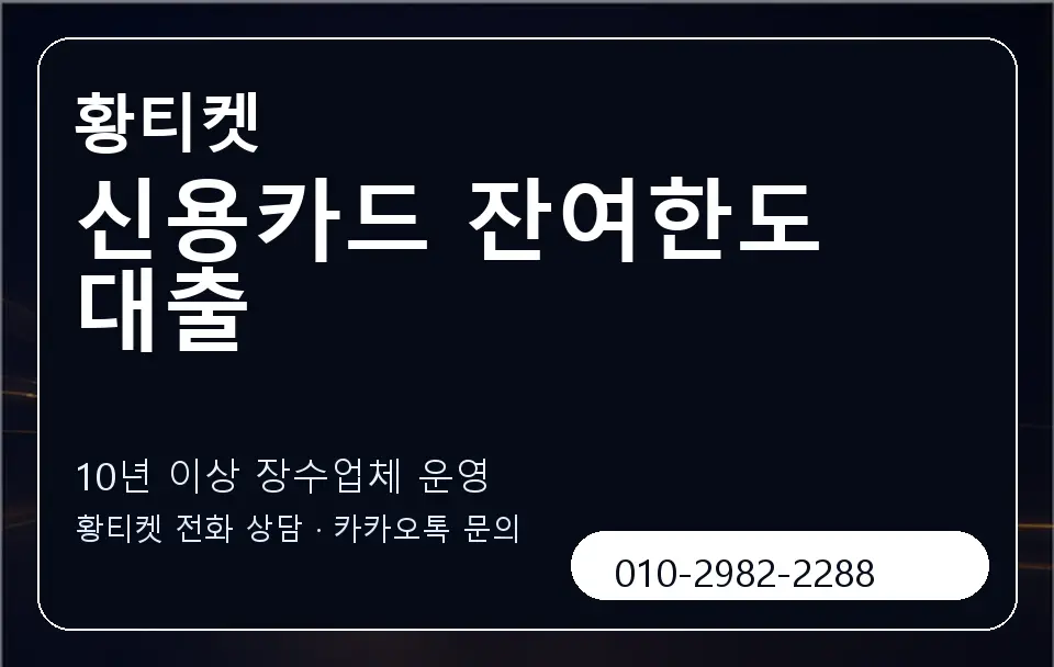 신용카드 잔여한도 대출 황티켓 캐러셀 5