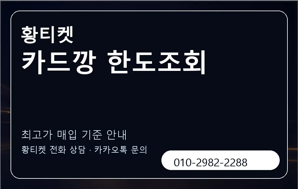 카드깡 한도조회 황티켓 캐러셀 3