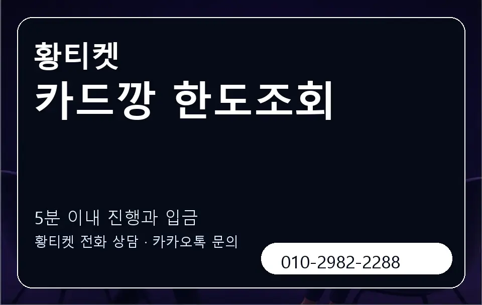 카드깡 한도조회 황티켓 캐러셀 6