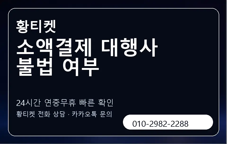 소액결제 대행사 불법 여부 황티켓 캐러셀 2