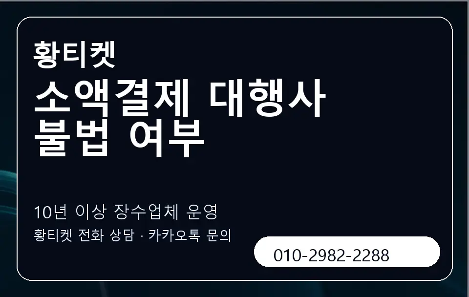 소액결제 대행사 불법 여부 황티켓 캐러셀 5