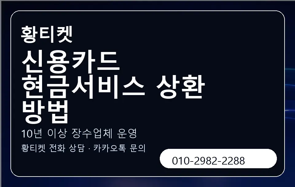 신용카드 현금서비스 상환 방법 황티켓 캐러셀 5
