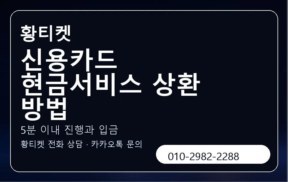신용카드 현금서비스 상환 방법 황티켓 캐러셀 6