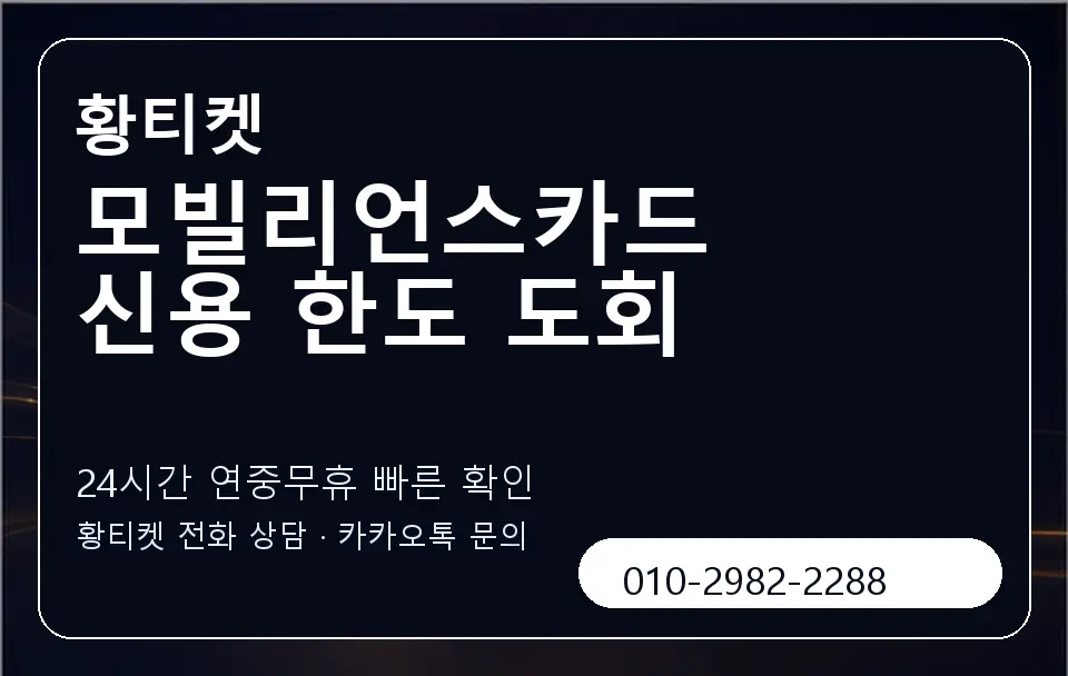 모빌리언스카드 신용 한도 도회 황티켓 캐러셀 2