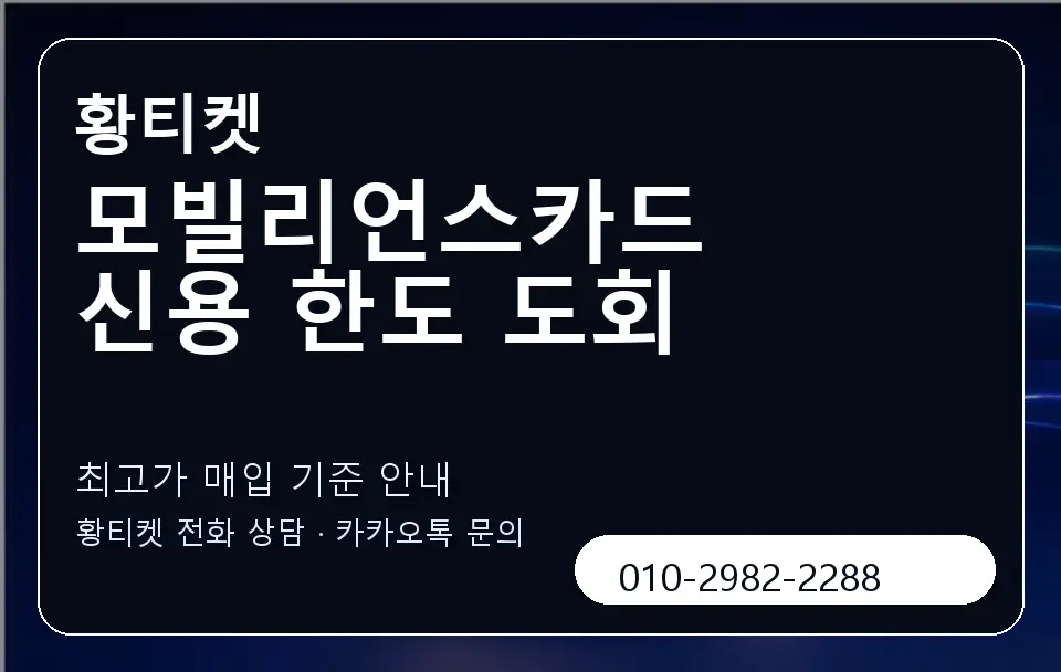 모빌리언스카드 신용 한도 도회 황티켓 캐러셀 3