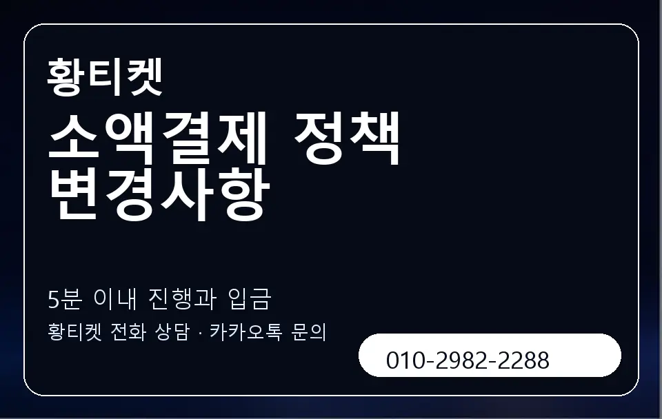 소액결제 정책 변경사항 황티켓 캐러셀 6