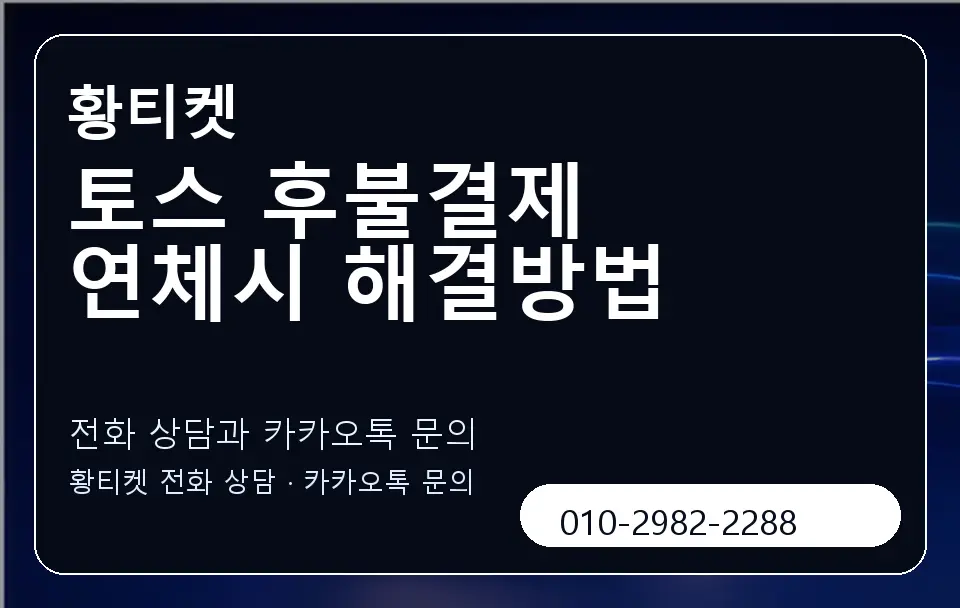토스 후불결제 연체시 해결방법 황티켓 캐러셀 1