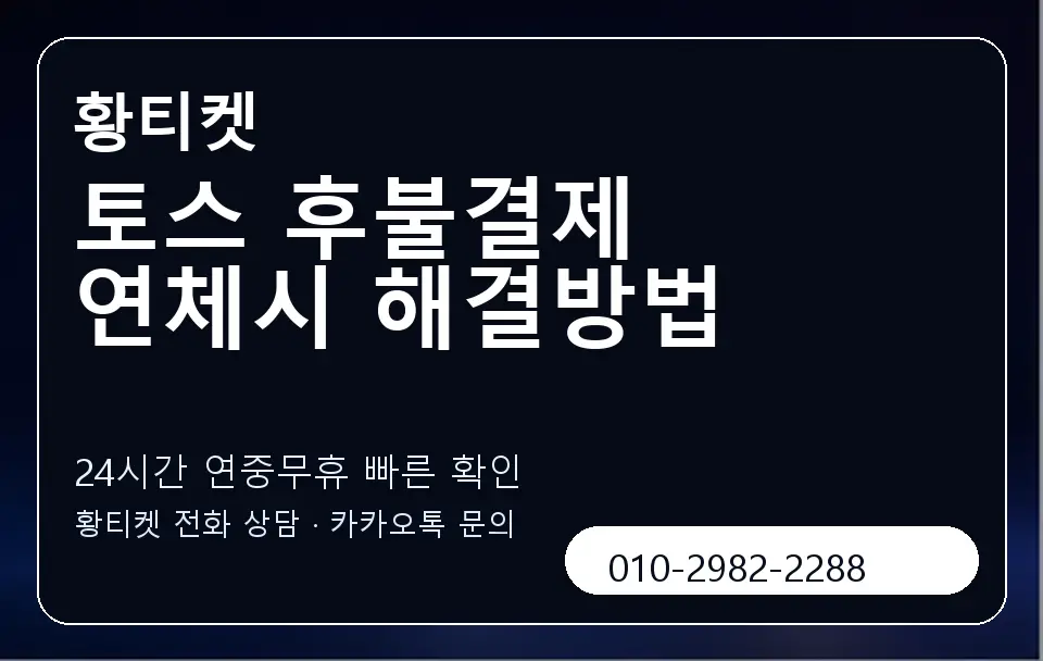 토스 후불결제 연체시 해결방법 황티켓 캐러셀 2