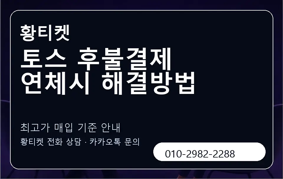 토스 후불결제 연체시 해결방법 황티켓 캐러셀 3