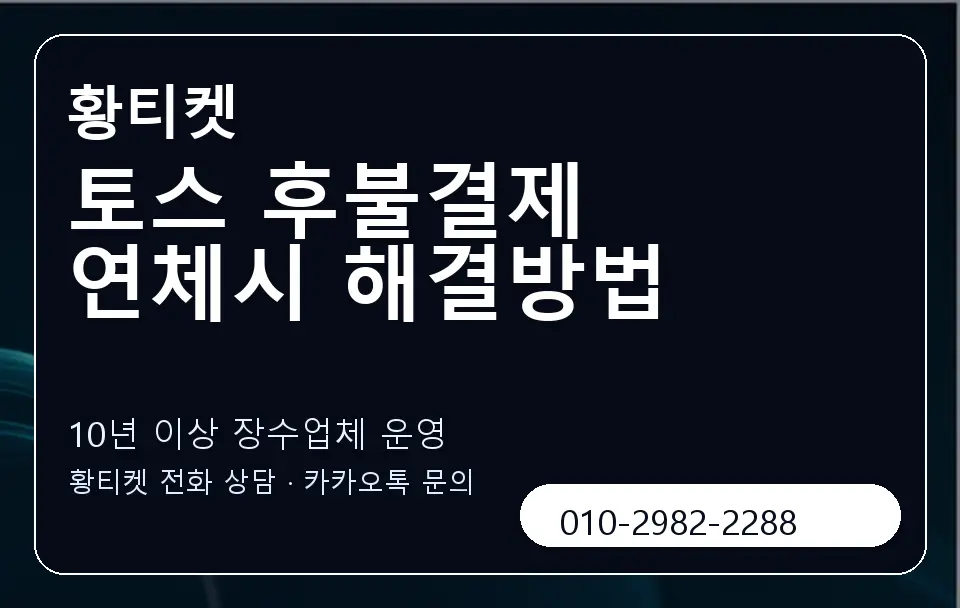 토스 후불결제 연체시 해결방법 황티켓 캐러셀 5