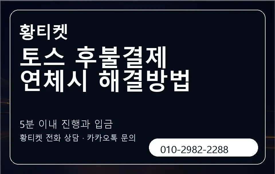 토스 후불결제 연체시 해결방법 황티켓 캐러셀 6