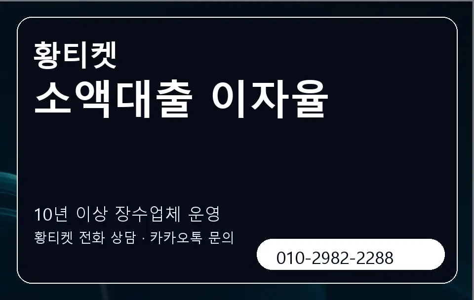 소액대출 이자율 황티켓 캐러셀 5