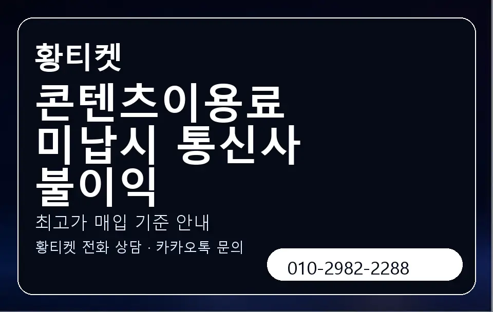 콘텐츠이용료 미납시 통신사 불이익 황티켓 캐러셀 3