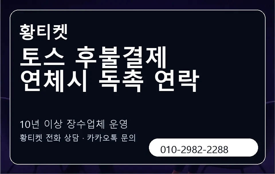 토스 후불결제 연체시 독촉 연락 황티켓 캐러셀 5