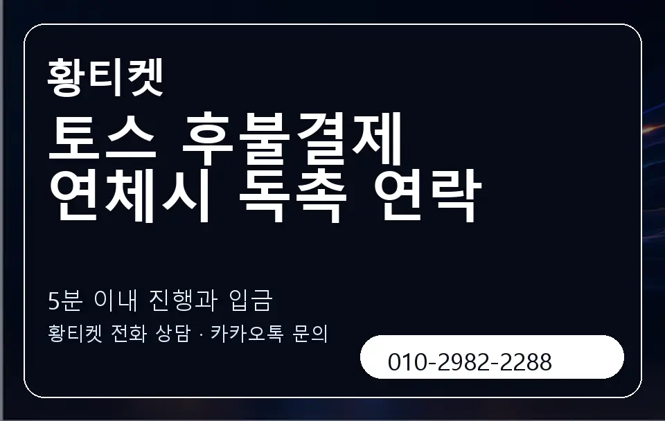 토스 후불결제 연체시 독촉 연락 황티켓 캐러셀 6