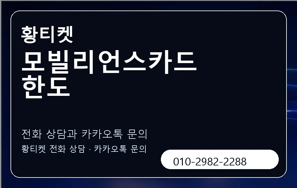 모빌리언스카드 한도 황티켓 캐러셀 1